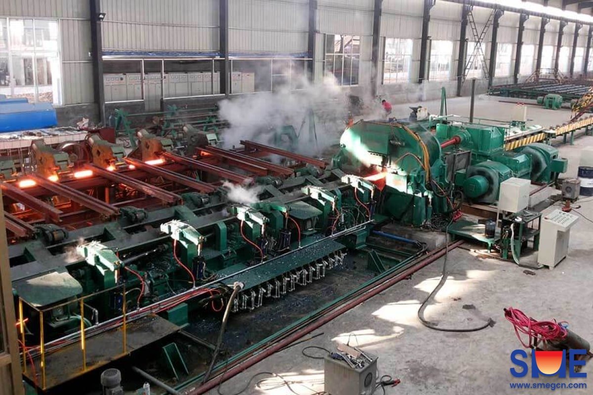 Seamless pipe mill in operation